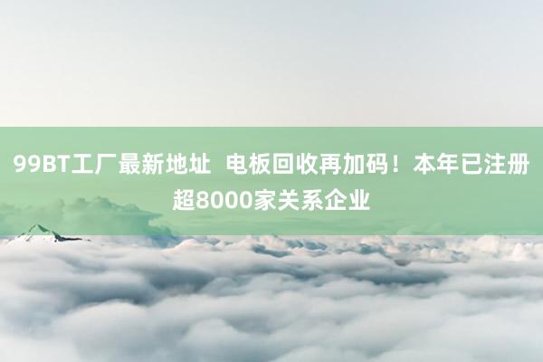 99BT工厂最新地址  电板回收再加码！本年已注册超8000家关系企业
