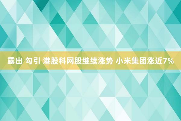 露出 勾引 港股科网股继续涨势 小米集团涨近7%